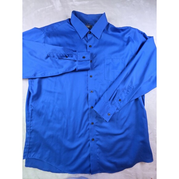 Kenneth Cole Reaction No Iron Royal Blue Large 18-18.5 36/37 - Picture 2 of 6